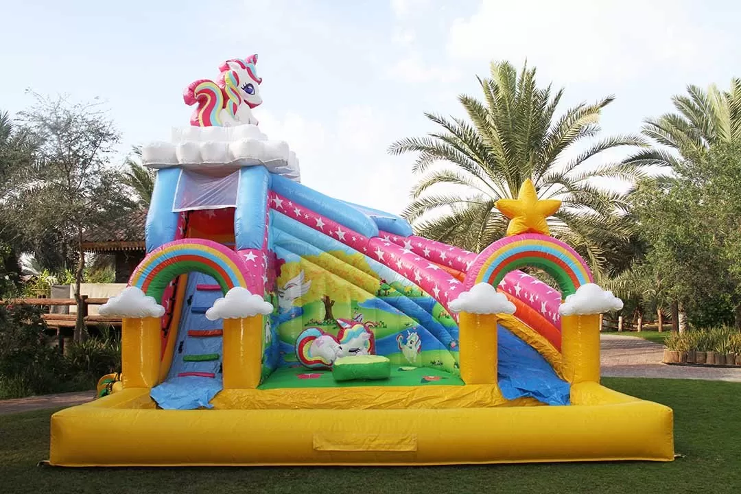 unicorn inflatable water slide for kids