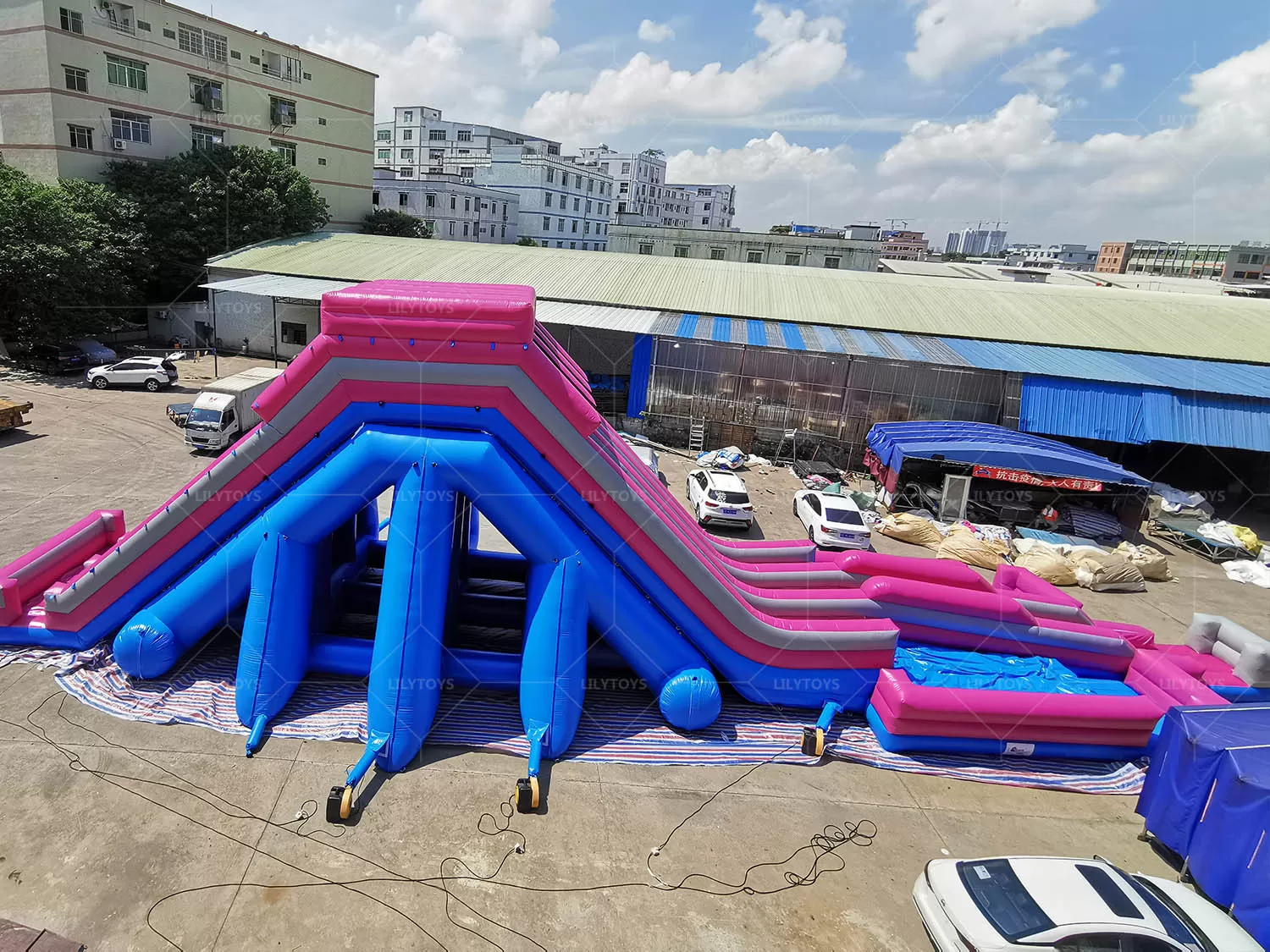 Giant inflatable water slide for adults