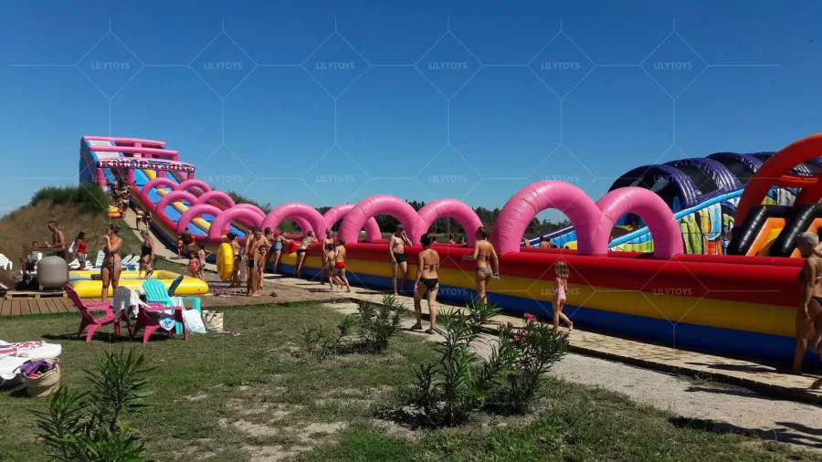 pink inflatable slide n slip inflatable water slide for kids adults