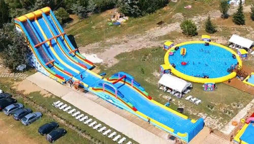 pink inflatable slide n slip inflatable water slide for kids adults
