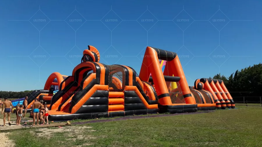 inflatable obstacle course for adults inflatable obstacle challenge playground with slide