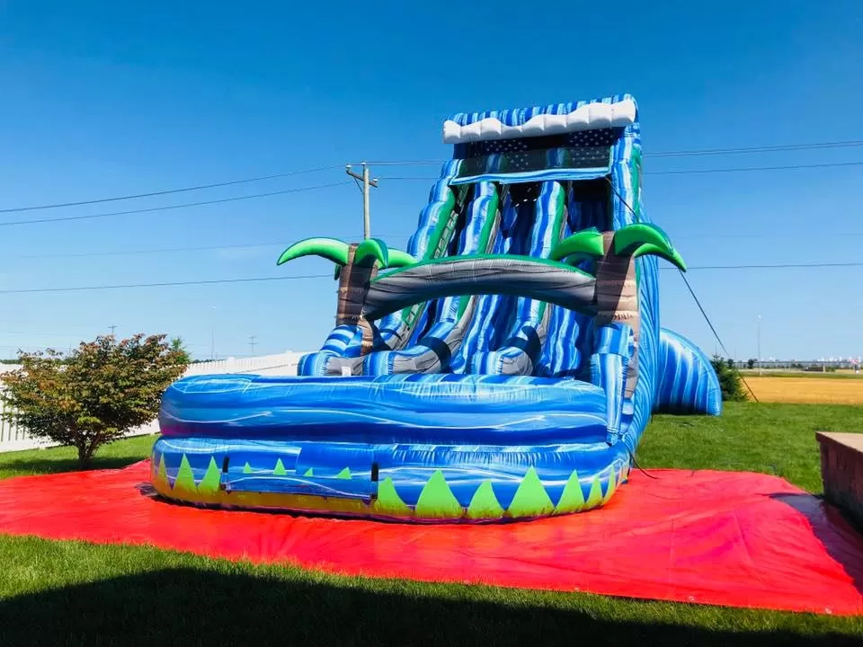 Giant inflatable  water slide n slip with pool  for kids and adults
