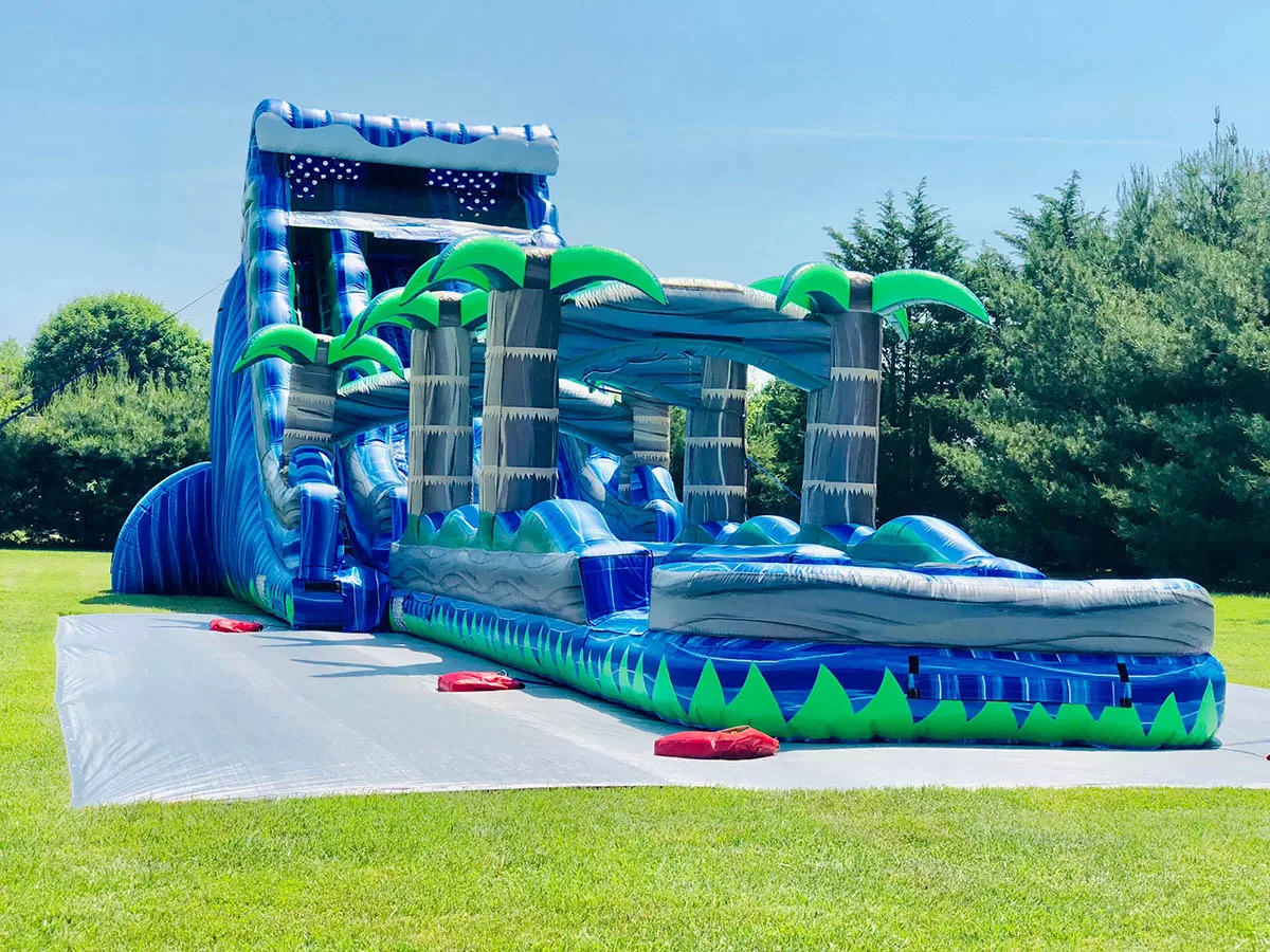 Giant inflatable  water slide n slip with pool  for kids and adults