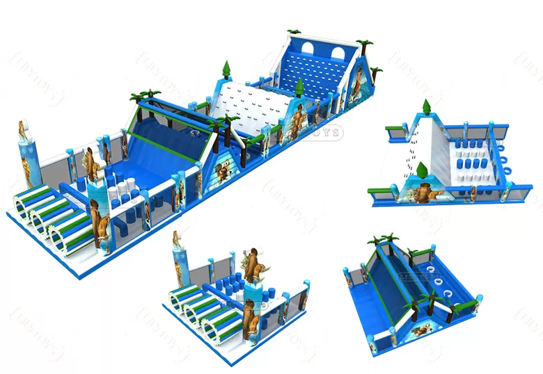 large inflatable comb obstacle course party Inflatable obstacle course for team events