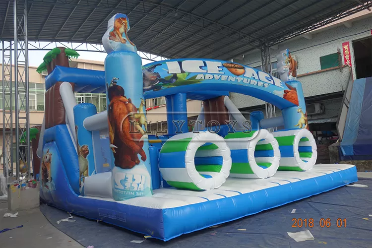 large inflatable comb obstacle course party Inflatable obstacle course for team events