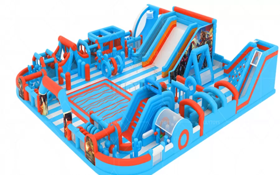 big playground bounce house with slide