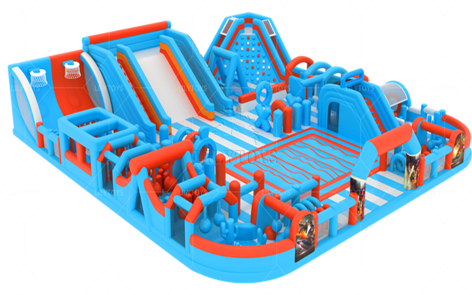 big playground bounce house with slide