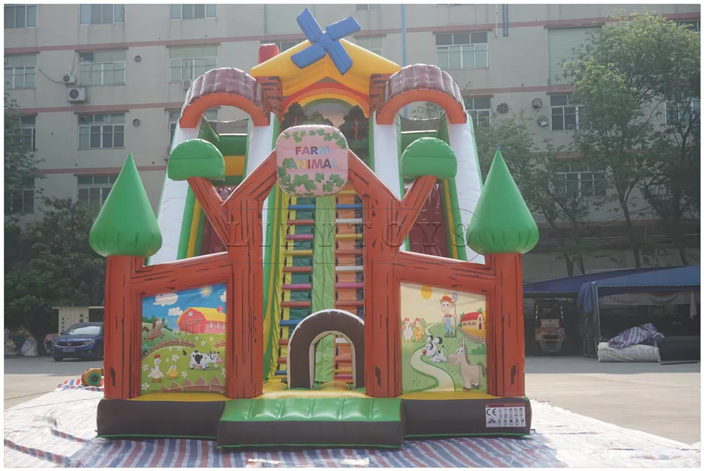 jungle inflatable slide bounce house