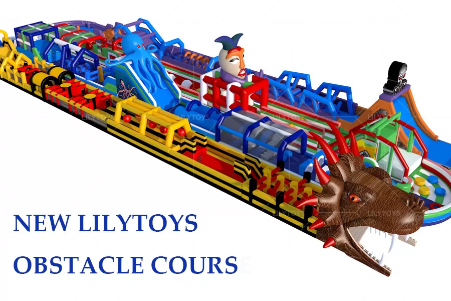 New lilytoys inflatable giant obstacle course for kids and adults