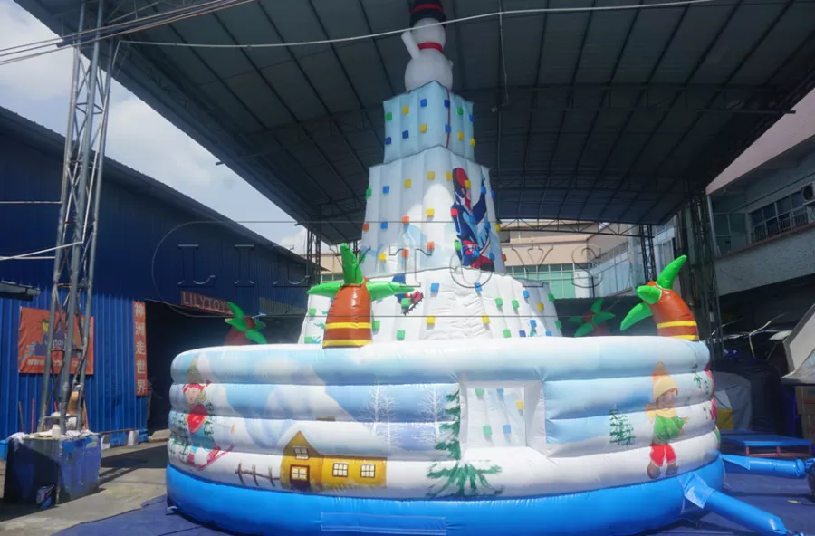 christmas snowman inflatable climbing wall