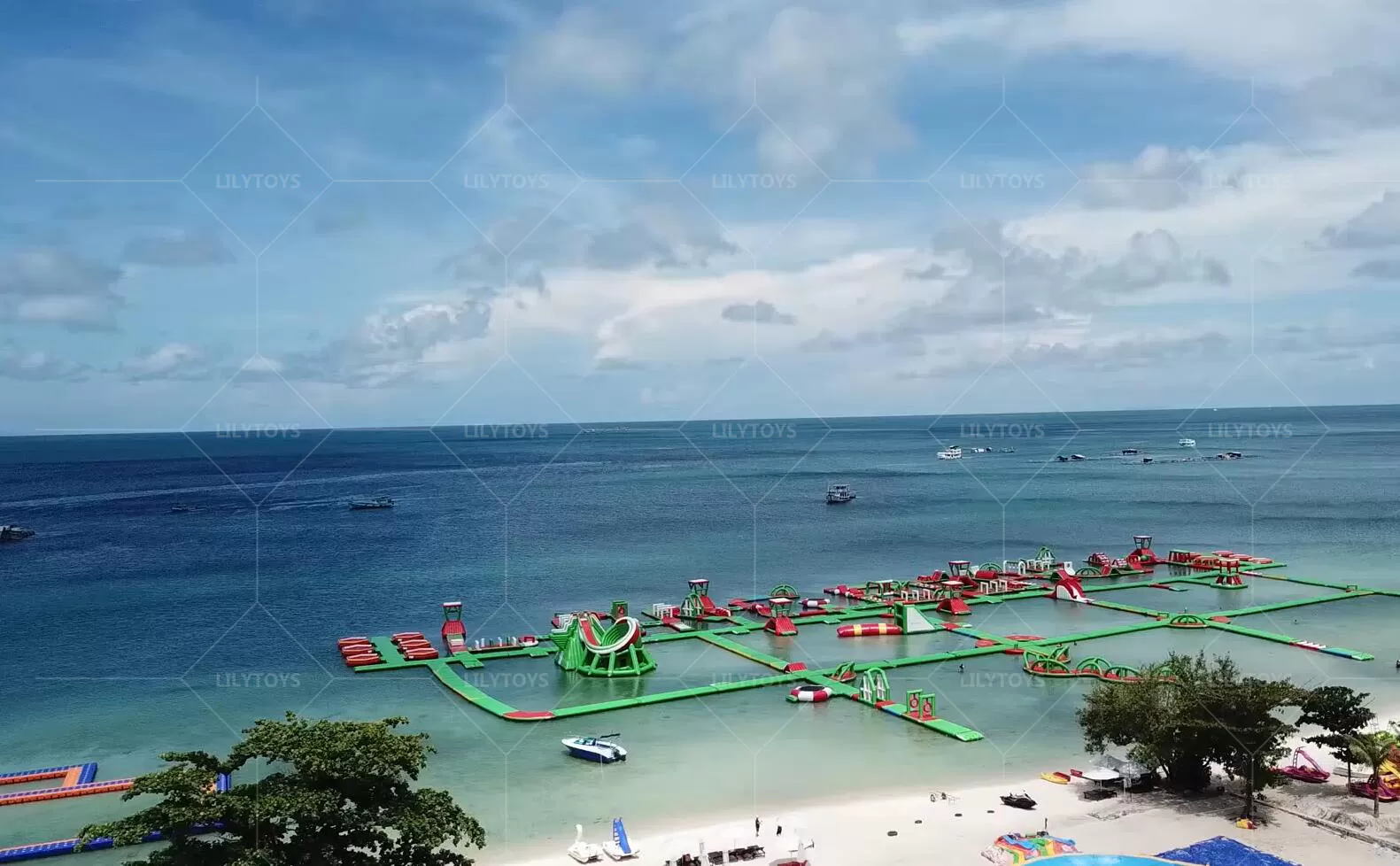 inflatable water park big obstacle course