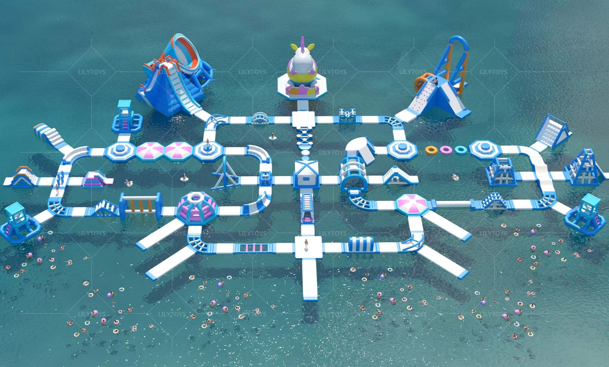 giant new customized water obstacle water park aqua park