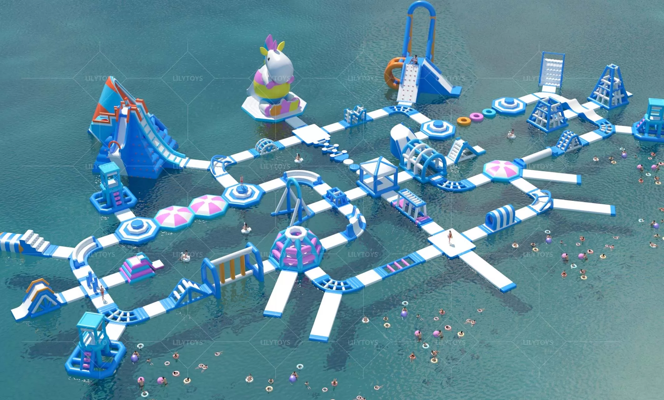 giant new customized water obstacle water park aqua park