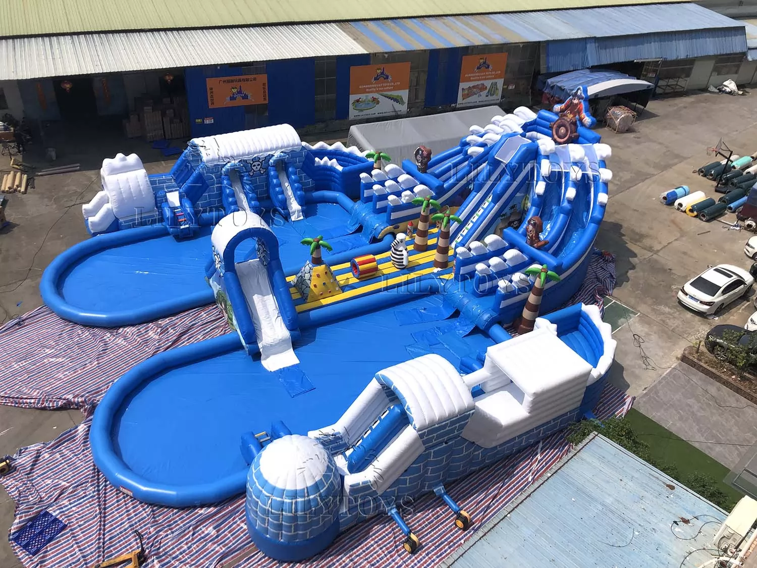 ice inflatable water park with pool