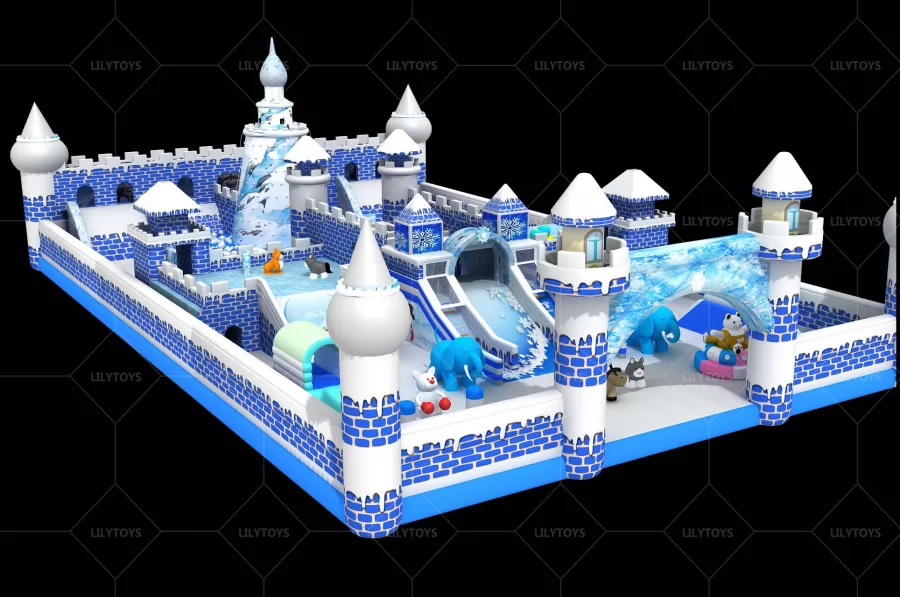 Frozen theme inflatable park theme park big bounce castle