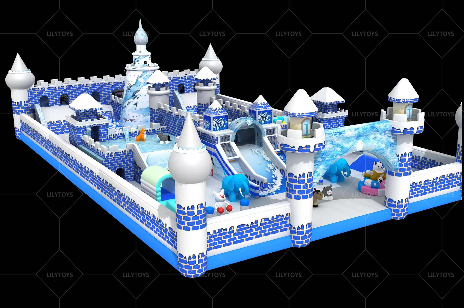Frozen theme inflatable park theme park big bounce castle
