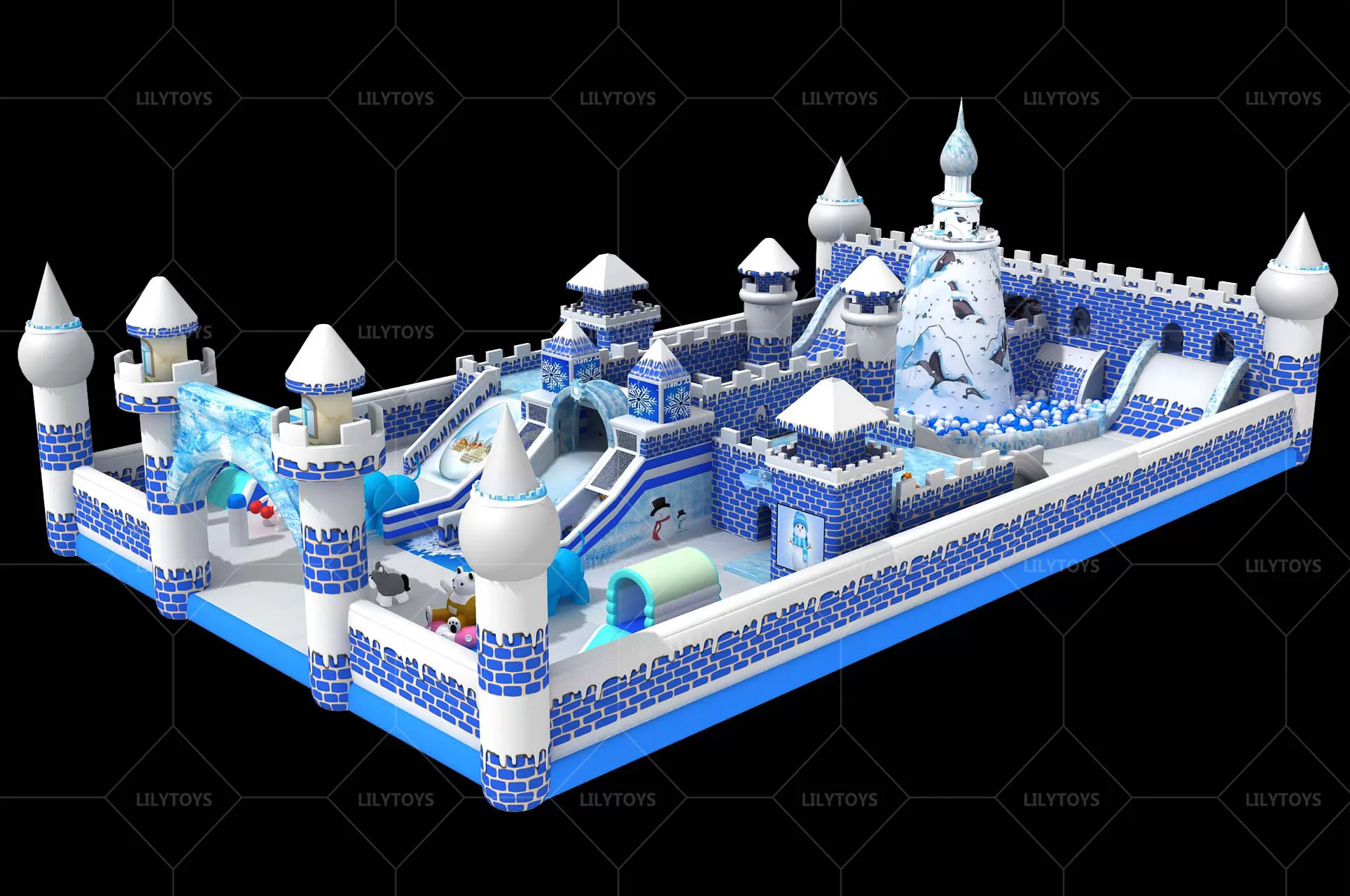 Frozen theme inflatable park theme park big bounce castle