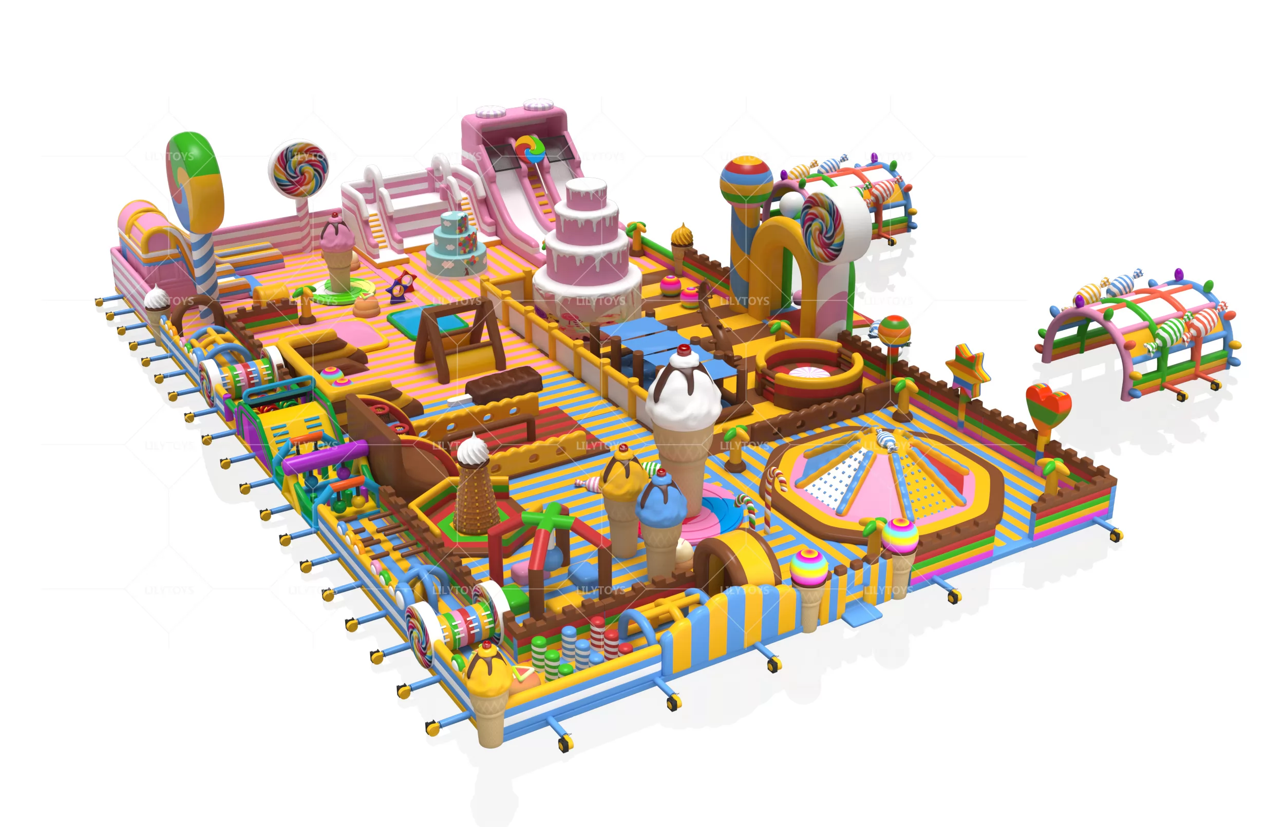 Candy sweet inflatable big park inflatable theme park