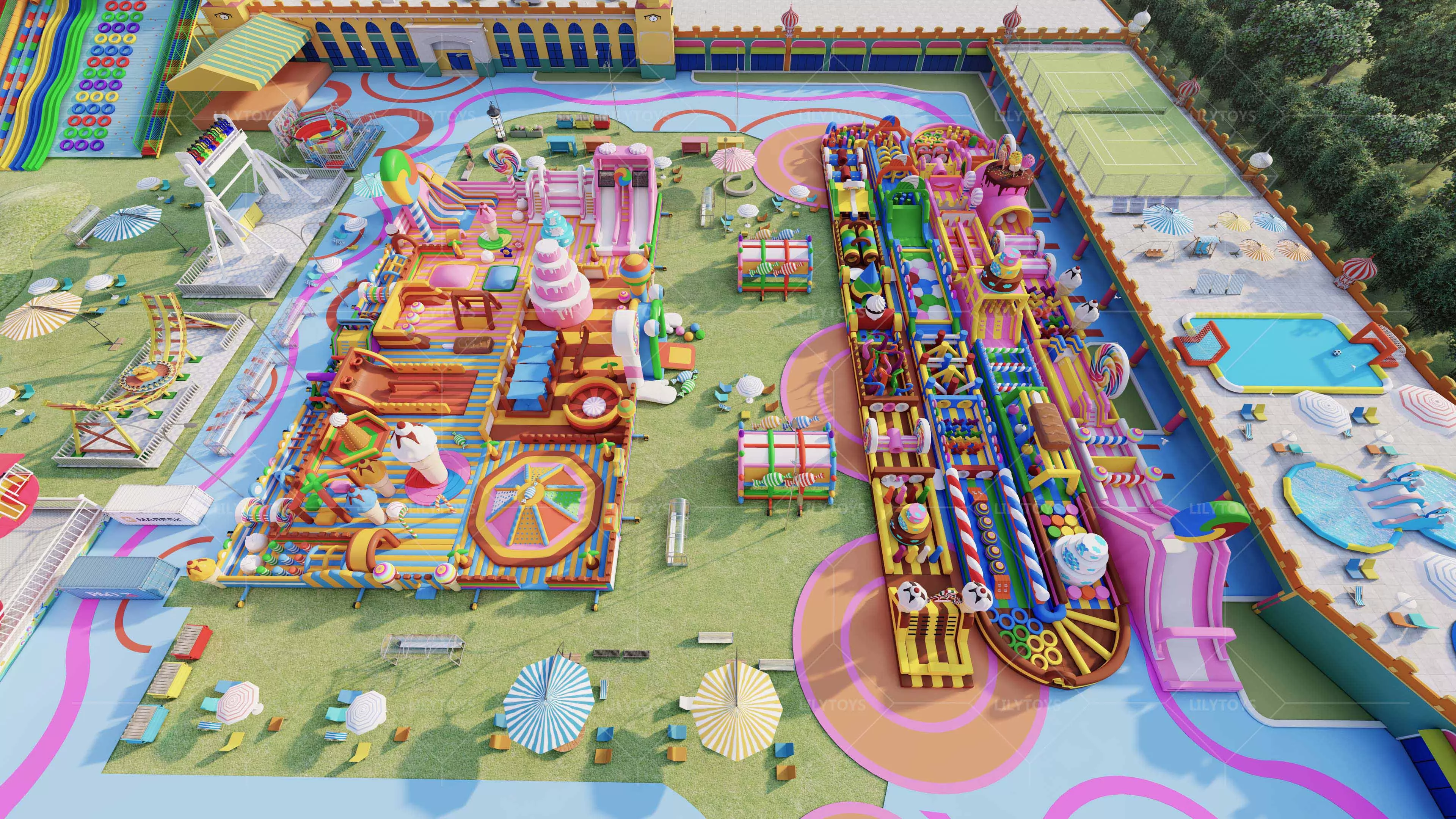 Candy sweet inflatable big park inflatable theme park