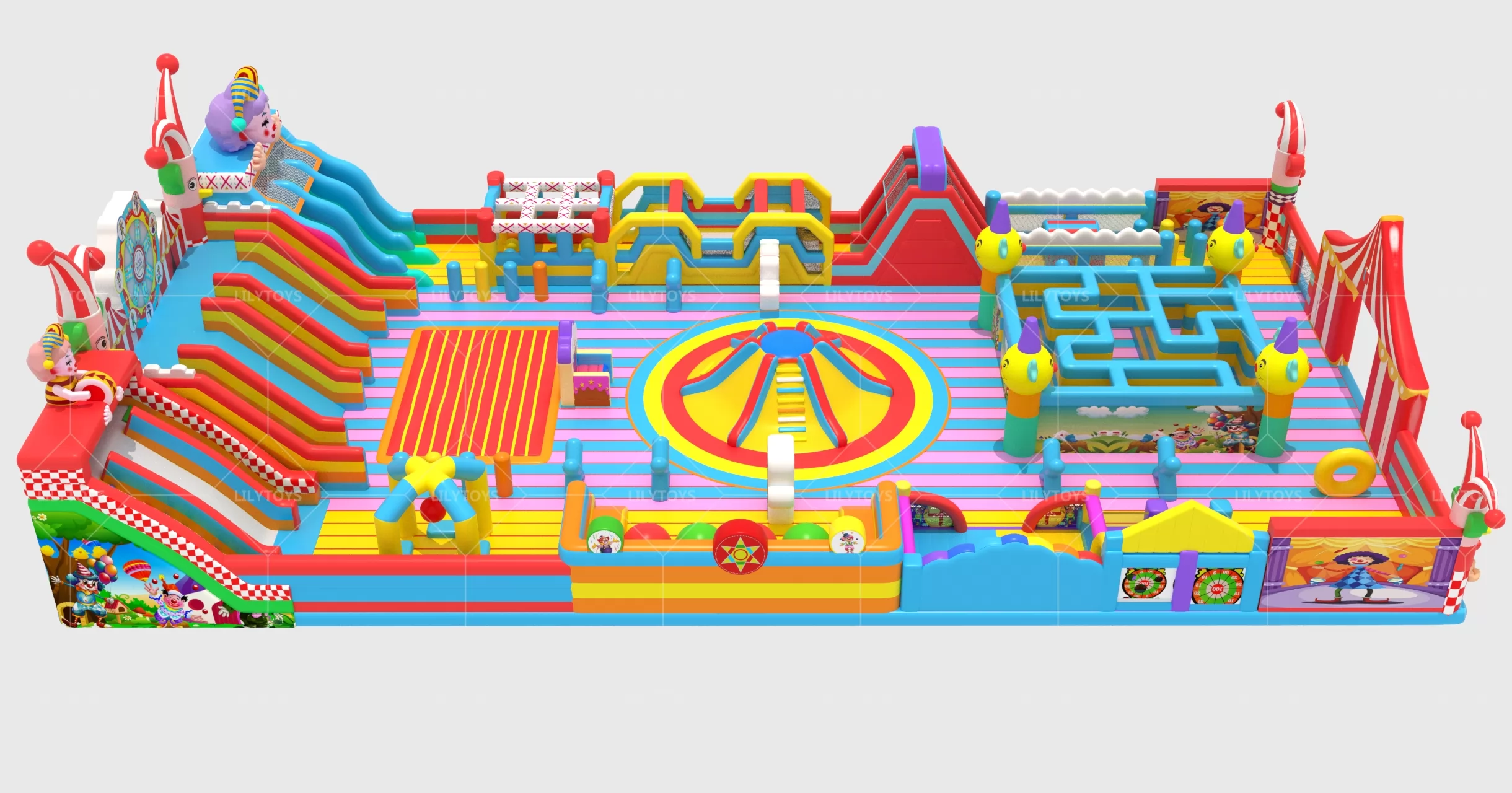 Indoor Clown Theme Carnival Inflatable Park