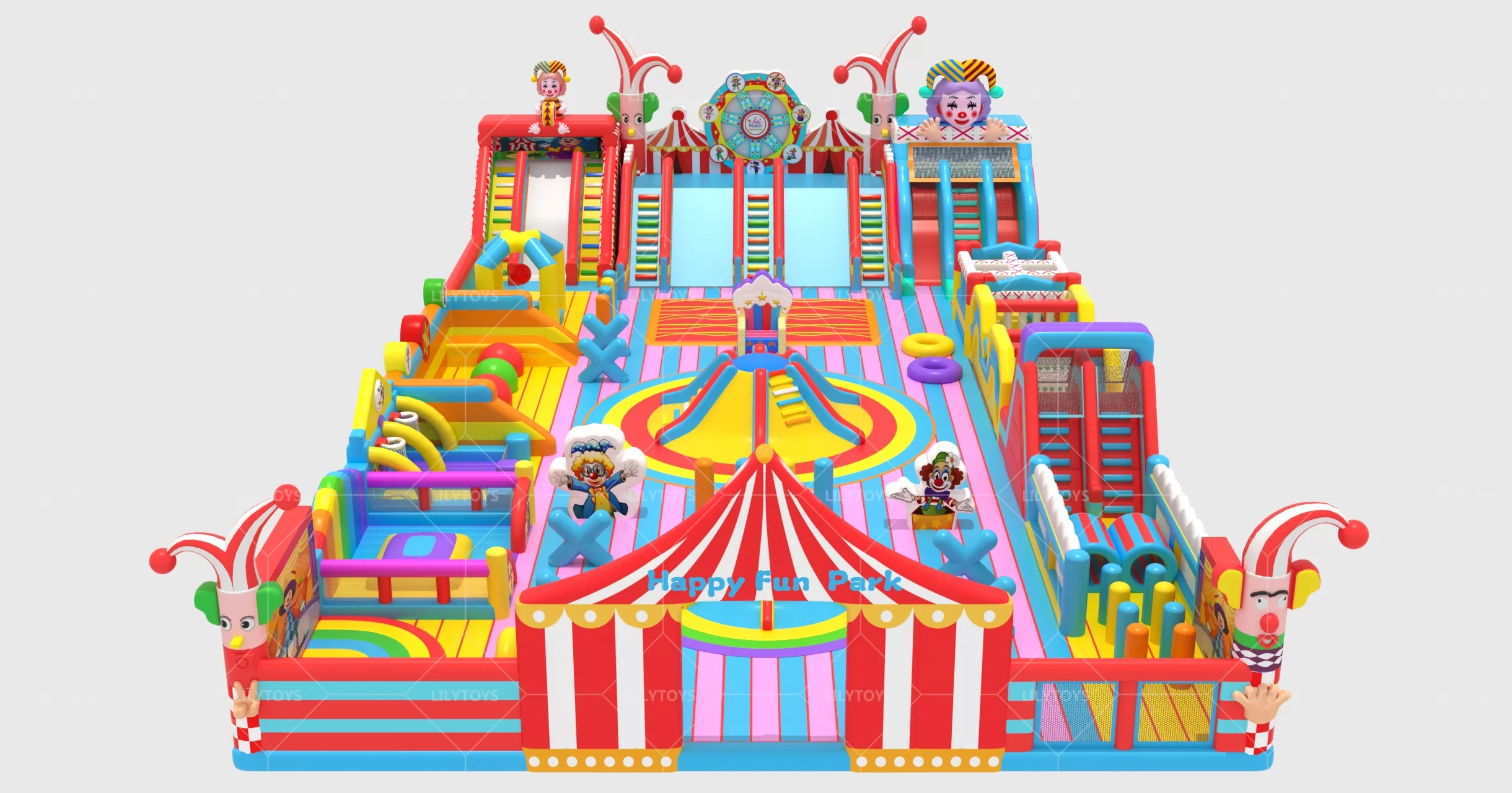 Indoor Clown Theme Carnival Inflatable Park