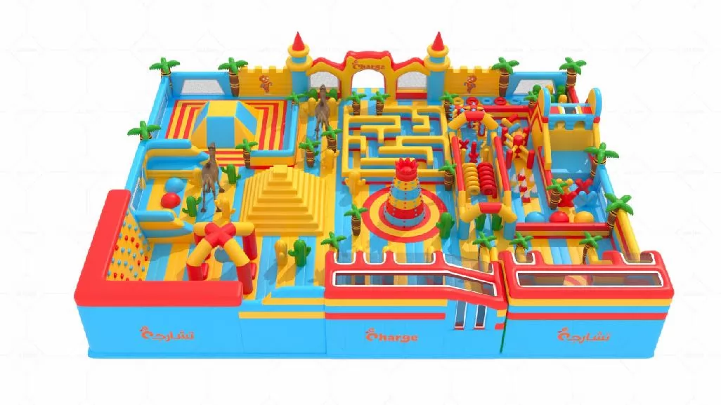 customized big bouncy castle with slide and maze