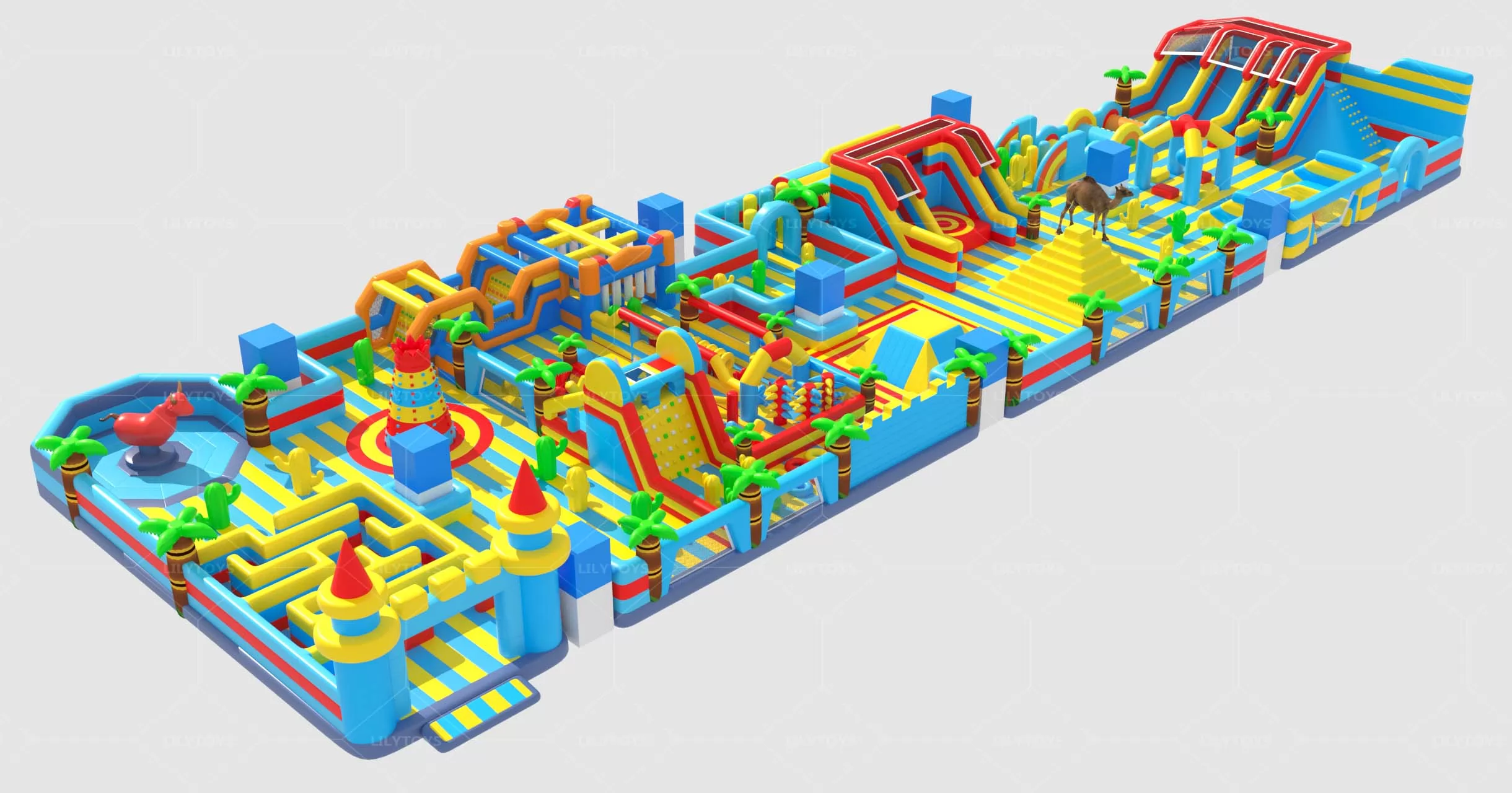 Jungle-Themed Inflatable Trampoline