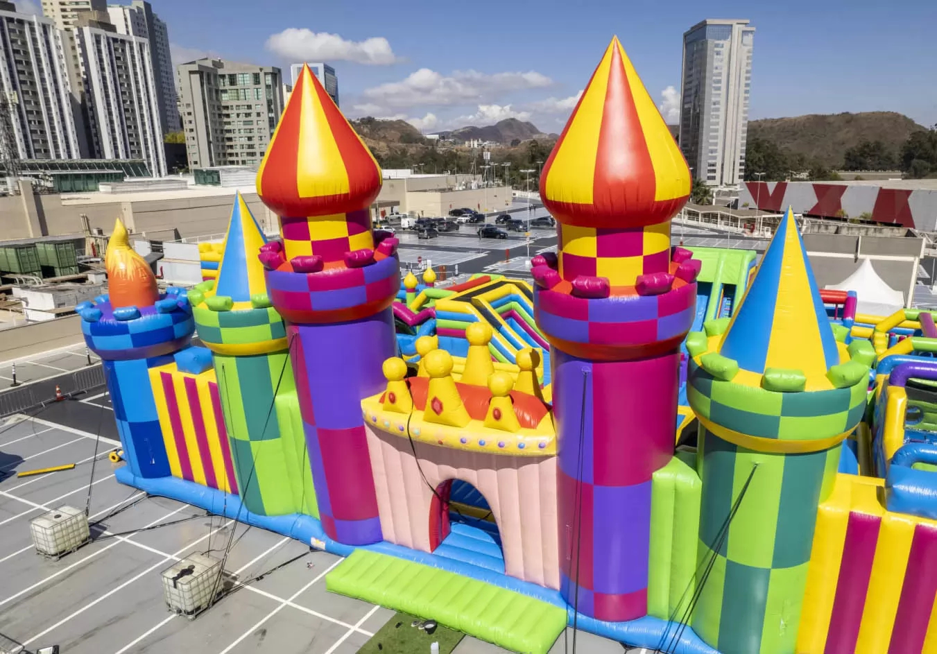 big castle inflatable park obstacle couse playground