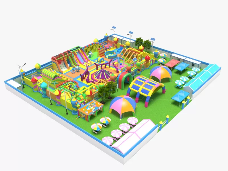 3000 square meter inflatable park monter theme