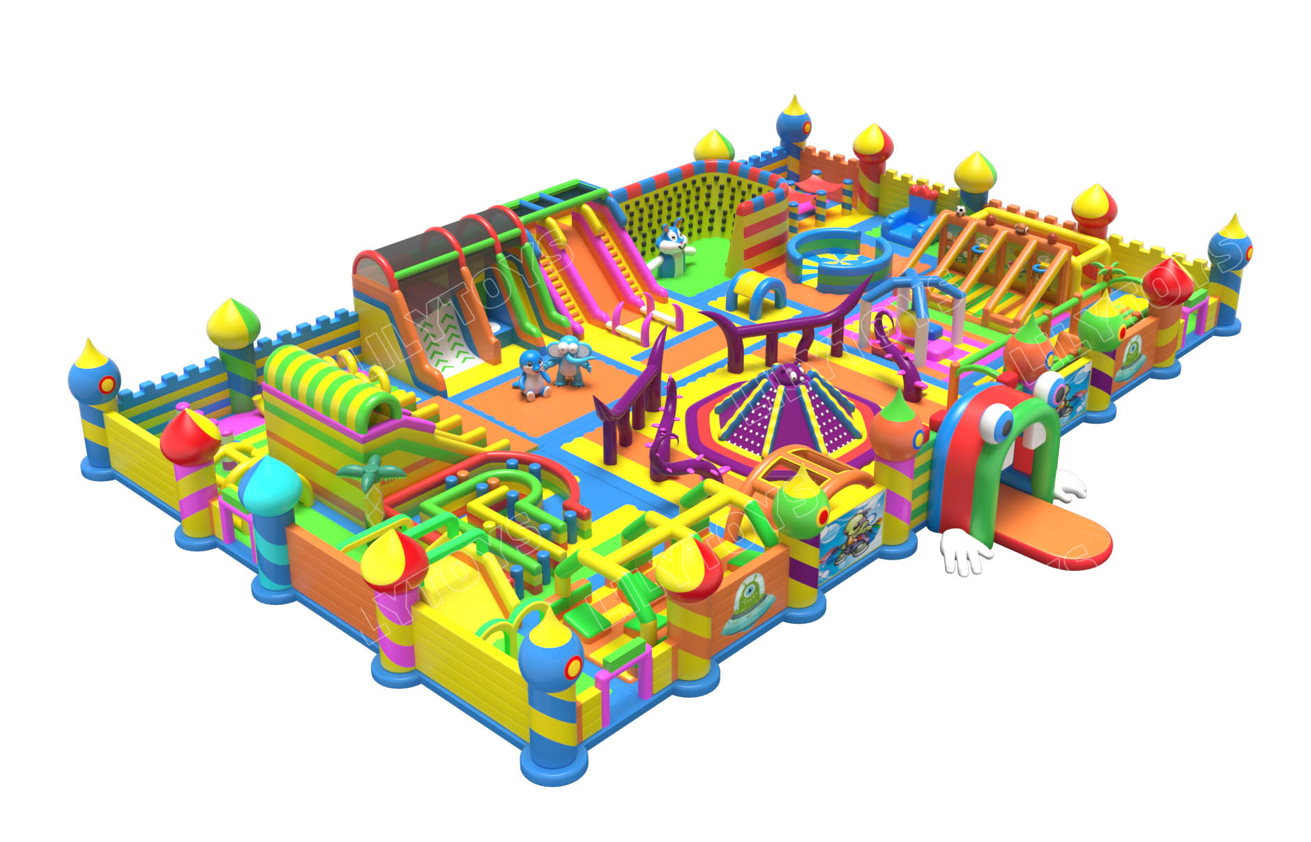 3000 square meter inflatable park monter theme