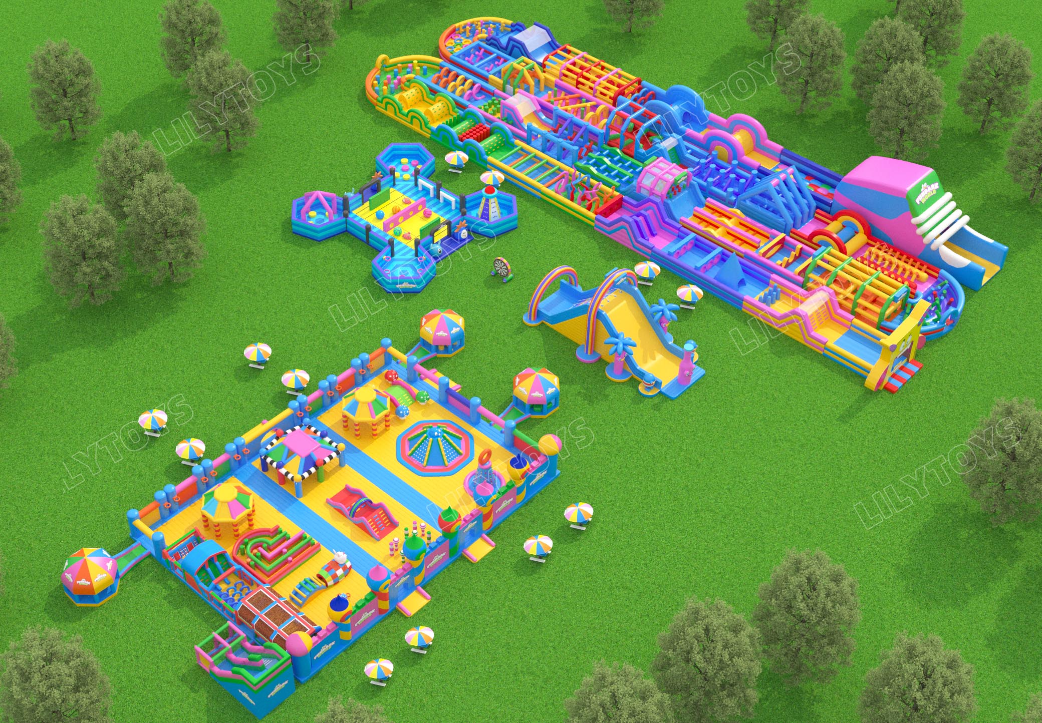 Giant inflatable big castle park