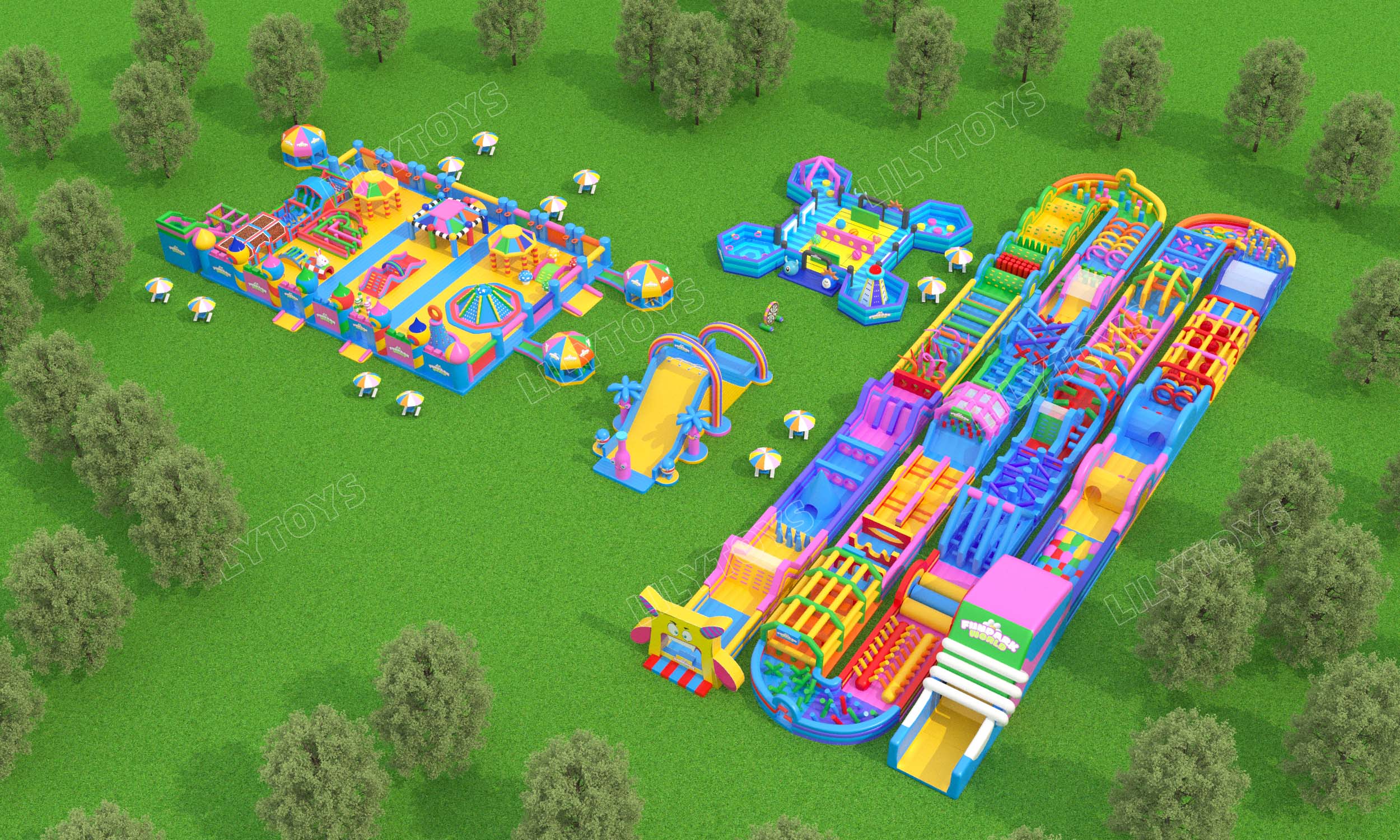 Giant inflatable big castle park