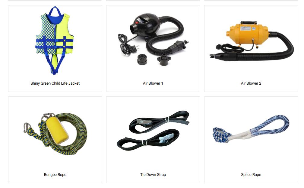 Green inflatable water park water obstacle course